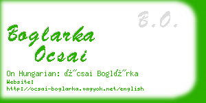 boglarka ocsai business card